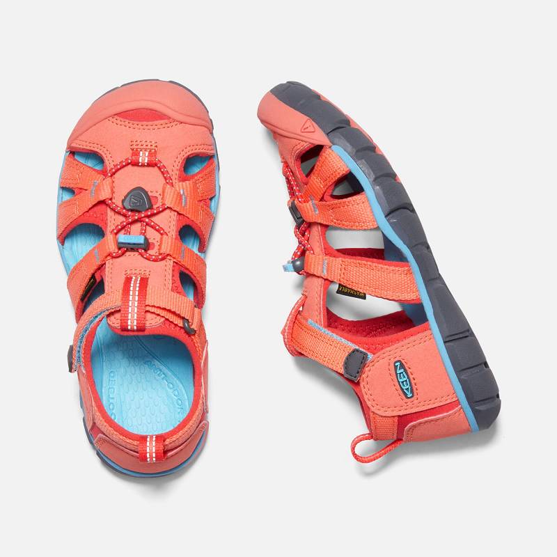 Keen Seacamp II CNX Wassersandalen Kinder DE-35170 Coral/Poppy Red - Keen Kinderschuhe Koralle